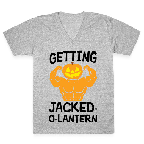 Getting Jacked-O-Lantern V-Neck Tee Shirt