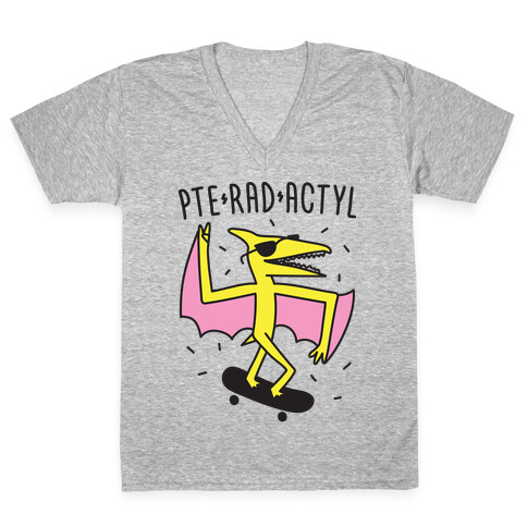 Pte-RAD-actyl Pterodactyl V-Neck Tee Shirt