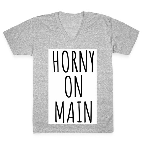 Horny on Main  V-Neck Tee Shirt