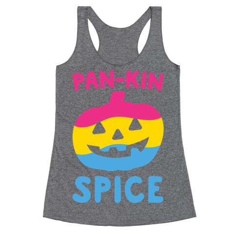 Pan-kin Spice Parody White Print Racerback Tank Top