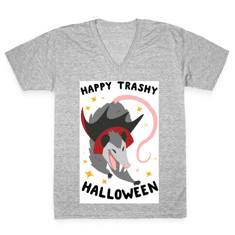 Happy Trashy Halloween V-Neck Tee Shirt