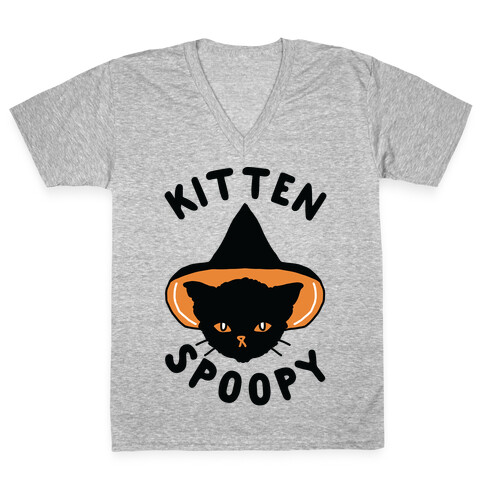 Kitten Spoopy V-Neck Tee Shirt