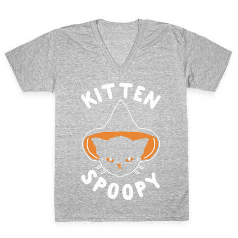 Kitten Spoopy V-Neck Tee Shirt