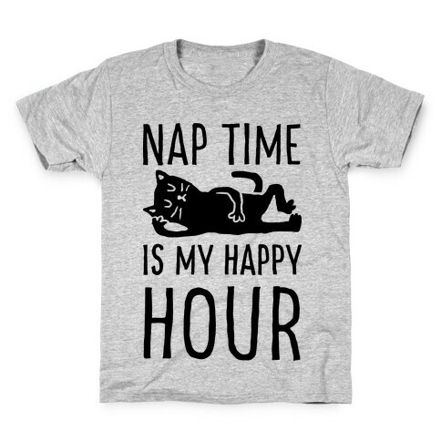 Nap Time Is My Happy Hour Cat Kids T-Shirt