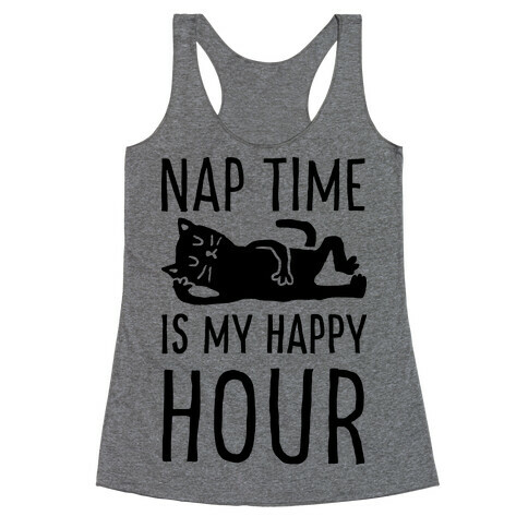 Nap Time Is My Happy Hour Cat Racerback Tank Top