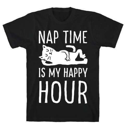 Nap Time Is My Happy Hour Cat T-Shirt