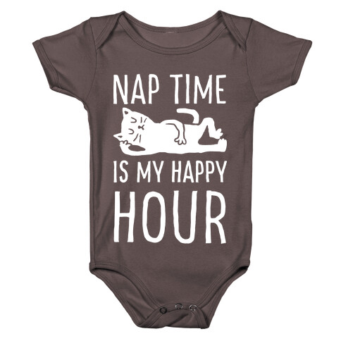 Nap Time Is My Happy Hour Cat Baby One-Piece