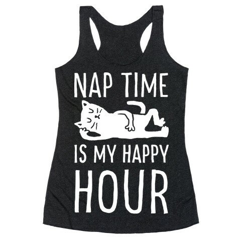 Nap Time Is My Happy Hour Cat Racerback Tank Top