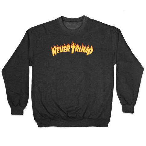 Never Trump Thrasher Logo Parody White Print Pullover