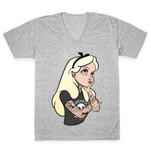 Punk Alice Parody V-Neck Tee Shirt