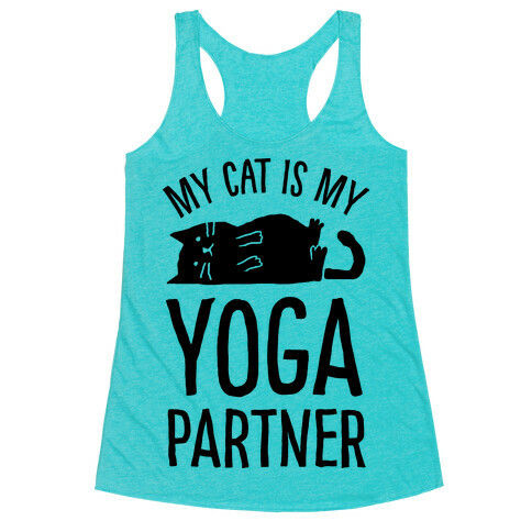 My Cat Is My Yoga Partner Racerback Tank Top