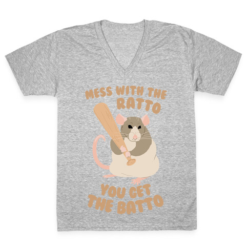 Mess With The Ratto, You Get The Batto V-Neck Tee Shirt