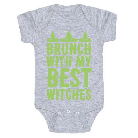 Brunch With My Best Witches White Print Baby One-Piece
