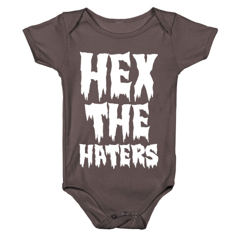Hex The Haters White Print Baby One-Piece