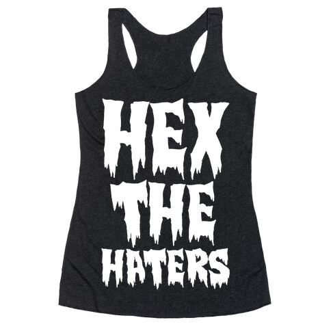 Hex The Haters White Print Racerback Tank Top