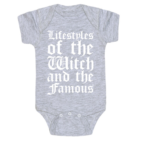 Lifestyles of The Witch and The Famous Parody White Print Baby One-Piece