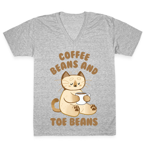 Coffee Beans and Toe Beans V-Neck Tee Shirt