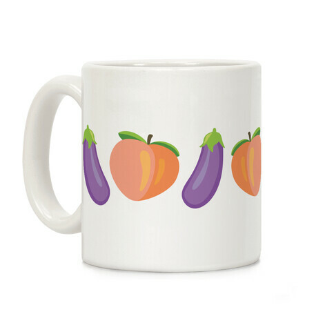 Eggplant/Peach Pattern Coffee Mug