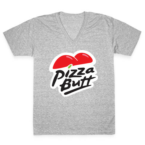 Pizza Butt Parody V-Neck Tee Shirt