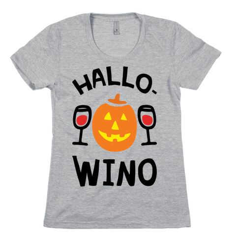 Hallo-Wino Pumpkin Womens T-Shirt
