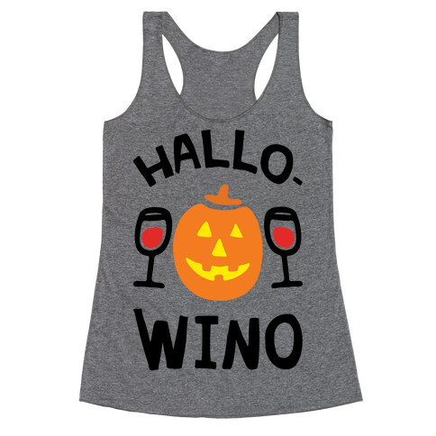 Hallo-Wino Pumpkin Racerback Tank Top