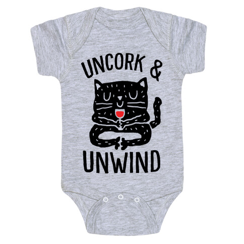 Uncork And Unwind Yoga Cat Baby One-Piece