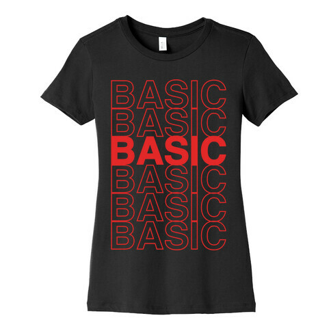 Basic Thank You Grocery Bag Parody White Print Womens T-Shirt