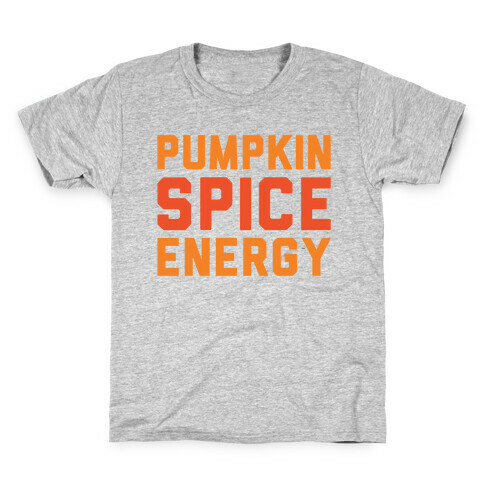 Pumpkin Spice Energy White Print Kids T-Shirt