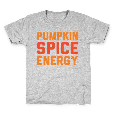 Pumpkin Spice Energy White Print Kids T-Shirt