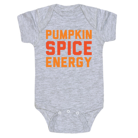 Pumpkin Spice Energy White Print Baby One-Piece