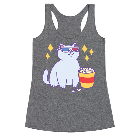 Fat Cat With Popcorn Racerback Tank Top