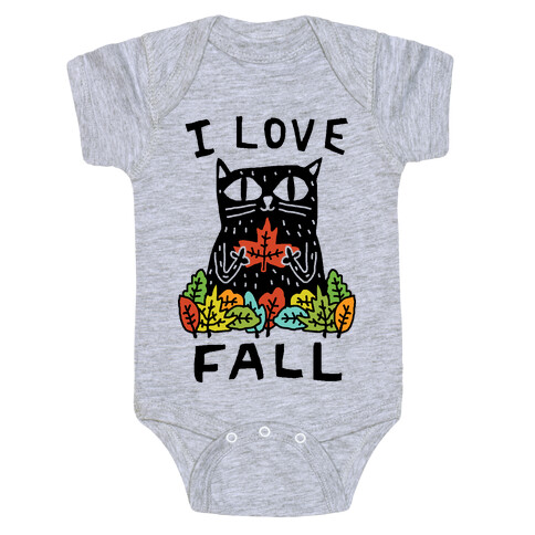 I Love Fall Cat Baby One-Piece