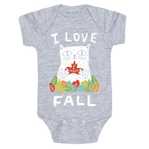 I Love Fall Cat Baby One-Piece