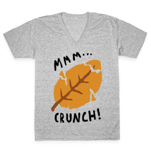 Mmm Crunch Fall Leaf V-Neck Tee Shirt