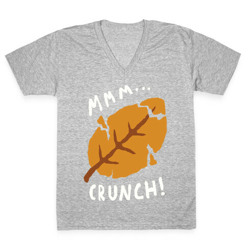 Mmm Crunch Fall Leaf V-Neck Tee Shirt