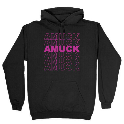 Amuck Amuck Amuck Thank You Hocus Pocus Parody White Print Hooded Sweatshirt