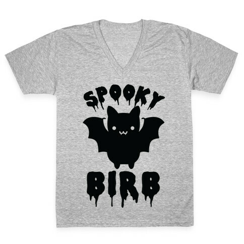 Spooky Birb Bat V-Neck Tee Shirt
