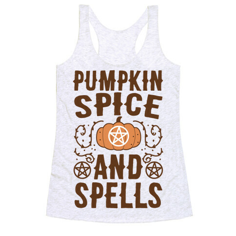 Pumpkin Spice and Spells Racerback Tank Top