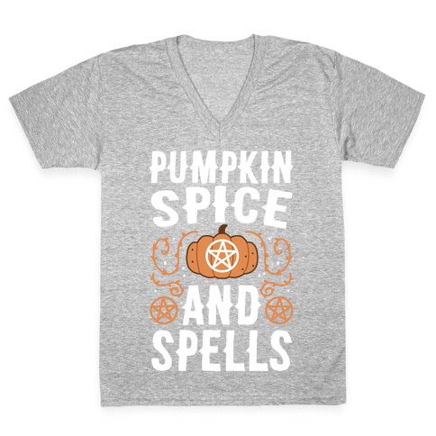 Pumpkin Spice and Spells V-Neck Tee Shirt