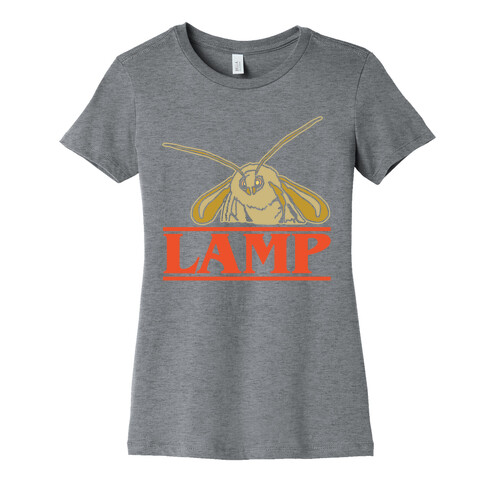 Lamp Moth Stranger Things Parody White Print Womens T-Shirt