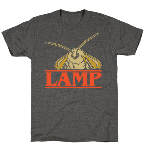 Lamp Moth Stranger Things Parody White Print T-Shirt