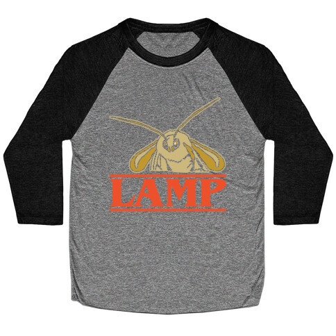 Lamp Moth Stranger Things Parody White Print Baseball Tee