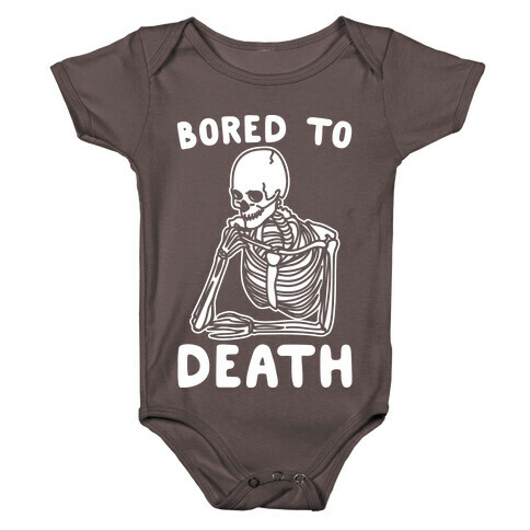 Bored To Death White Print Baby One-Piece