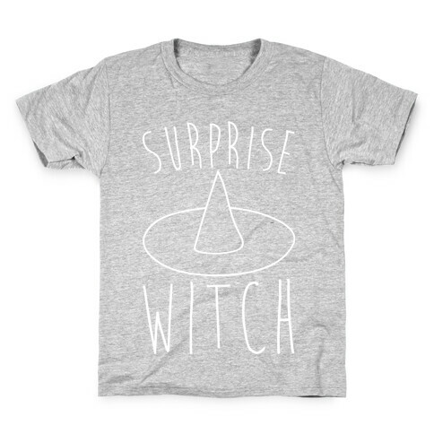 Surprise Witch Parody White Print Kids T-Shirt