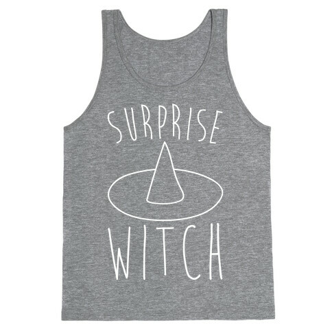 Surprise Witch Parody White Print Tank Top