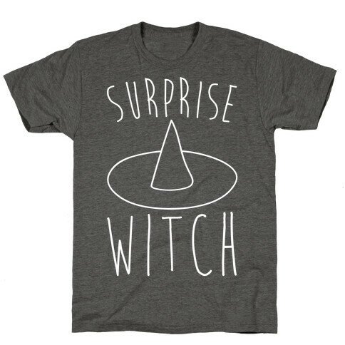 Surprise Witch Parody White Print T-Shirt