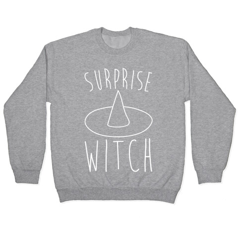 Surprise Witch Parody White Print Pullover