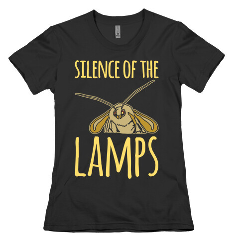 Silence of The Lamps Moth Parody White Print Womens T-Shirt