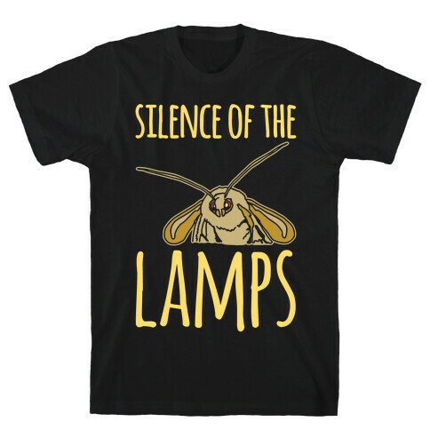 Silence of The Lamps Moth Parody White Print T-Shirt
