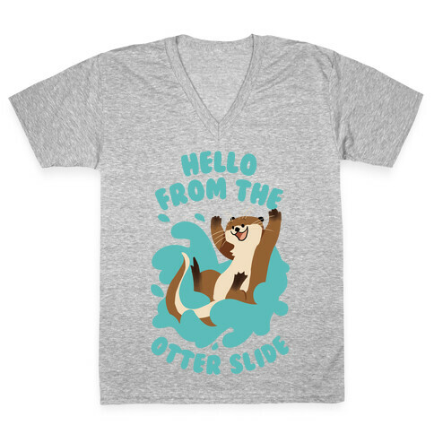 Hello From The Otter Slide V-Neck Tee Shirt